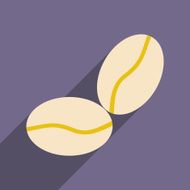 Flat with shadow icon and mobile application coffee beans