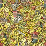Seamless tea doodles abstract pattern N2