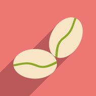 Flat with shadow icon and mobile application coffee beans N2