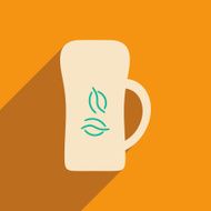 Flat with shadow icon and mobile applacation coffee N18