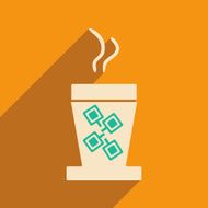 Flat with shadow icon and mobile applacation coffee N19
