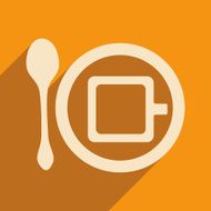 Flat with shadow icon and mobile applacation coffee N20