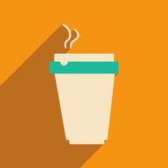 Flat with shadow icon and mobile applacation coffee N21