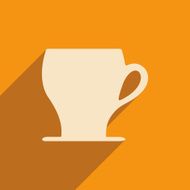 Flat with shadow icon and mobile applacation coffee N22