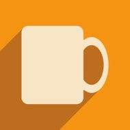 Flat with shadow icon and mobile applacation coffee N24