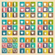 Flat with shadow concept and mobile application cups N2