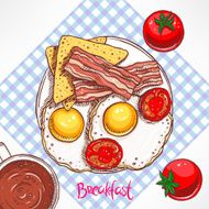 breakfast bacon scrambled eggs and tomatoes