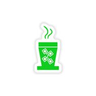 icon sticker realistic design on paper cofee cup N11