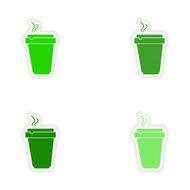 assembly realistic sticker design on paper cofee cups N11