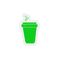 icon sticker realistic design on paper cofee cup N13