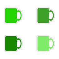 assembly realistic sticker design on paper cofee cups N12