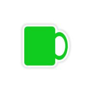 icon sticker realistic design on paper cofee cup N14