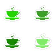 assembly realistic sticker design on paper cofee cups N13