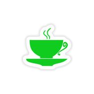 icon sticker realistic design on paper cofee cup N15