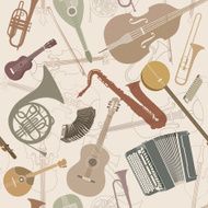 Music Instruments Seamless pattern