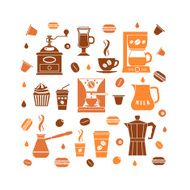 Coffee icons set N6
