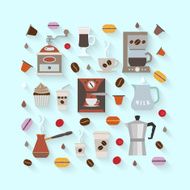 Coffee icons set N8