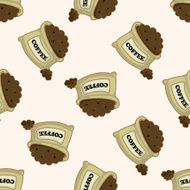 coffee bean cartoon seamless pattern background N2