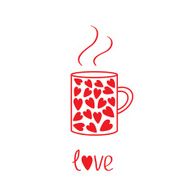 Mug with hearts and steam Love card