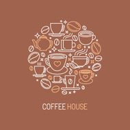 Vector coffee house logo concept