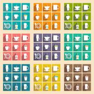 Flat with shadow concept and mobile application cups N3