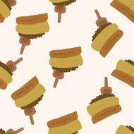coffee bean cartoon seamless pattern background N3