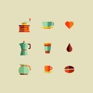 Coffe shop icon set