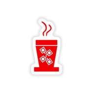 icon sticker realistic design on paper cofee cup N17