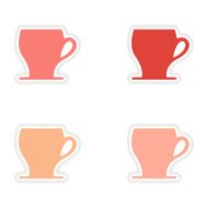assembly realistic sticker design on paper cofee cups N17