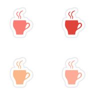 assembly realistic sticker design on paper cofee cups N18