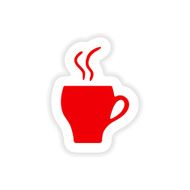 icon sticker realistic design on paper cofee cup N20