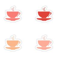 assembly realistic sticker design on paper cofee cups N19