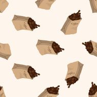 coffee bean cartoon seamless pattern background N5
