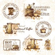 Set of coffee design elements
