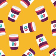 takeaway coffee flat icon eps10 seamless pattern background N2