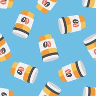 takeaway coffee flat icon eps10 seamless pattern background N3