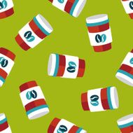 takeaway coffee flat icon eps10 seamless pattern background N4