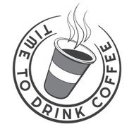 Disposable coffee cup logo design with text template Vintage badge N6