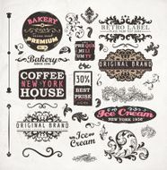 Vintage Retro Labels Icon Set