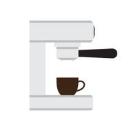 Coffee machine with cup in love heart vector illustration N2