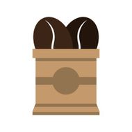 Coffee beans in paper bag vector illustration