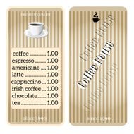 menu for coffee shop restaurant