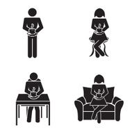 People drinking coffee illustration