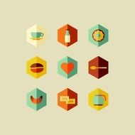 Vintage coffee icon set