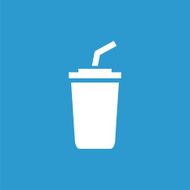 coffee icon white on the blue background N2