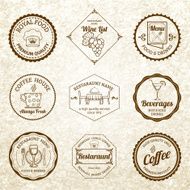 Restaurant label set black