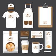 Vector restaurant cafe set flyermenu package t-shirt cap uniform design N3