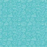 Coffee line icon pattern set