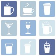 Vector Set of Drinks Icons N6