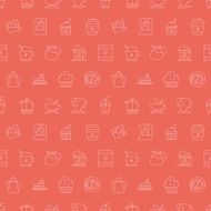 Coffee line icon pattern set N3